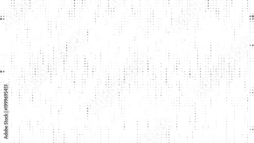 Sparse vertical halftone dot grid with minimal particle distribution, abstract monochrome background for clean modern design and technology visuals