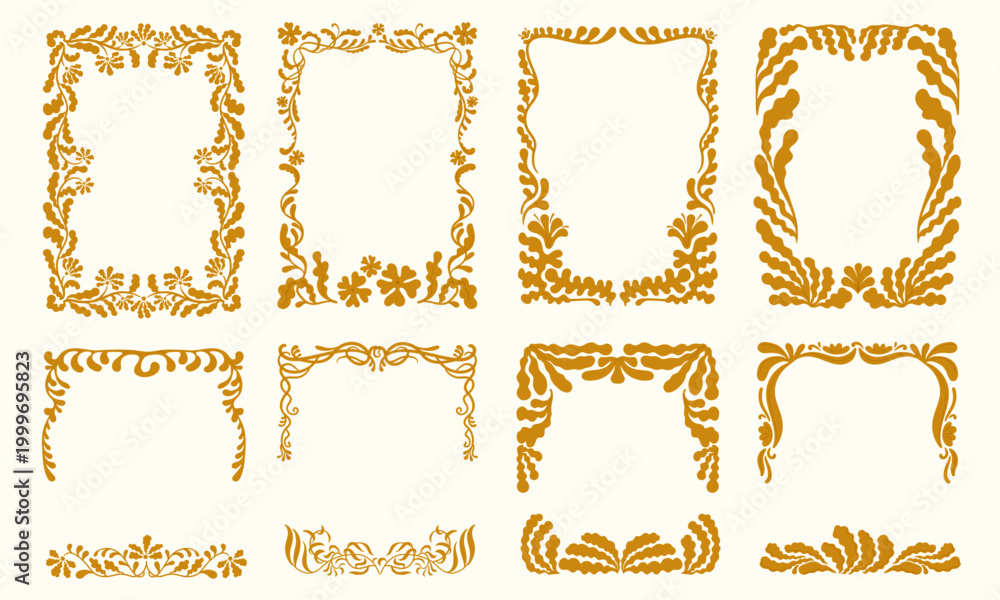 Obraz premium Ornate Frame Set Decorative Borders