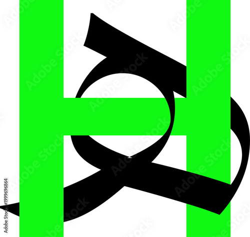 Foto Arabic Calligraphy Letter H Monogram Logo Design