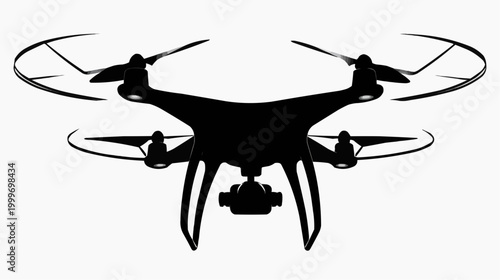 Silhouette of a quadcopter drone