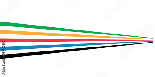 Five Color Lines Dynamic Design Colorful modern illustration