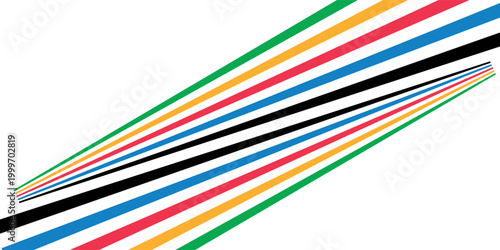 Five Color Lines Dynamic Design Colorful modern illustration