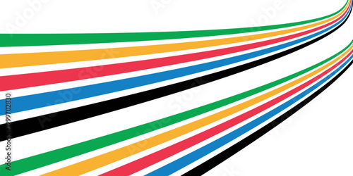 Five Color Lines Dynamic Design Colorful modern illustration