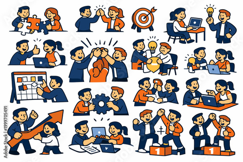 Soft Skills Essentials. Clean editorial banner scene about soft skills and communication, two coworkers beside an oversized speech bubble and giant empathy