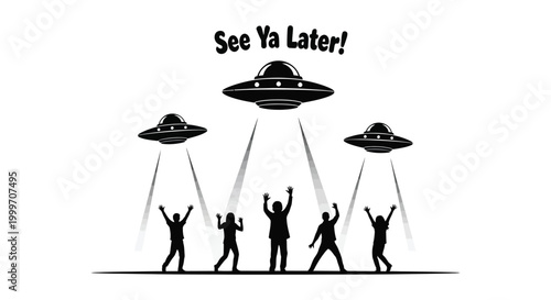 aliens being abducted by ufos silhouette high quality professional detailed modern elegant stylish clean crisp vibrant colorful digital creative innovative contemporary