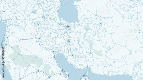 Tableau sur toile Modern minimalist vector map of Iran and neighboring countries