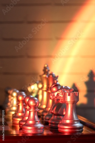 chess pieces on the chess board artistic background game playing competition art photo vertical orientation