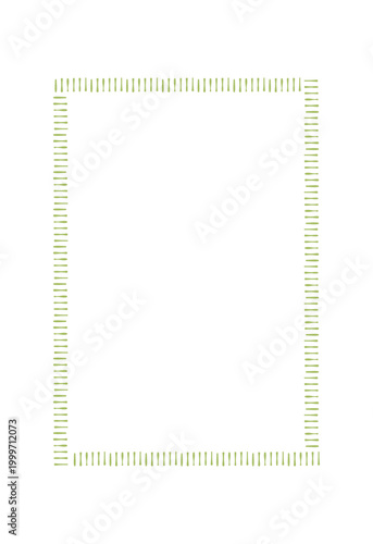 Minimal green hand drawn wedding frame on white card. Simple line border as soft rectangle outline. Romantic invite background for wedding card, social media post and vertical stories template.