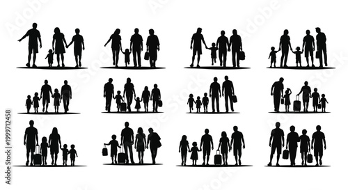 family group silhouettes on white background silhouette high quality professional detailed modern elegant stylish clean crisp vibrant colorful digital creative innovative