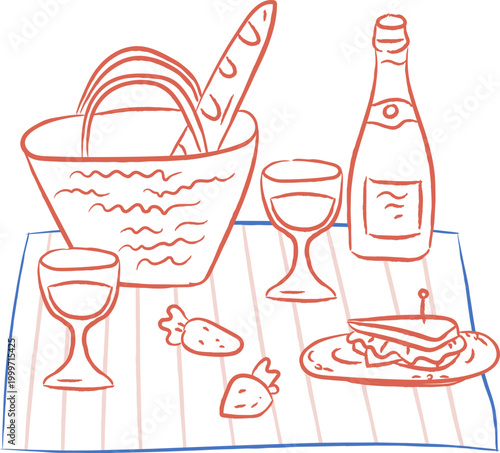 Picnic Basket Spread Doodle