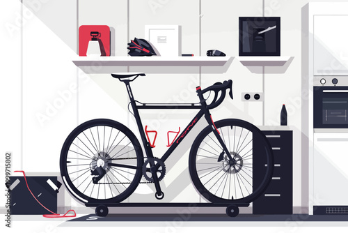 bike rack in apartment web isolated