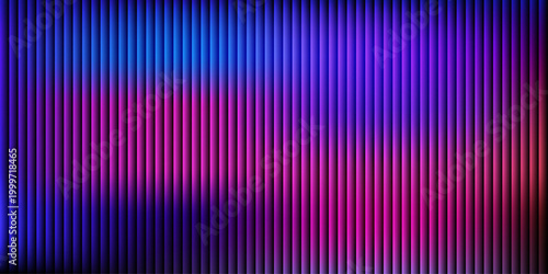 Abstract dark background featuring vibrant vertical neon lines with intense purple pink and blue color shift creating futuristic energy vibe for creative projects or digital media displays.