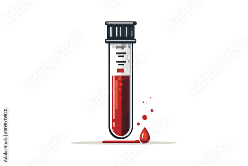 Blood Sample on Slide with Label and Dropper isolated