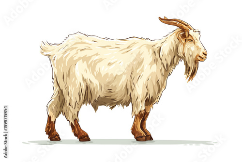 boer Goat pet emblem isolated