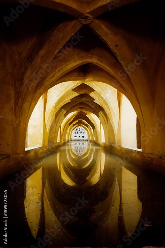 Billede på lærred Ancient bath house in Seville Spain - Banos de dona Maria Padilla