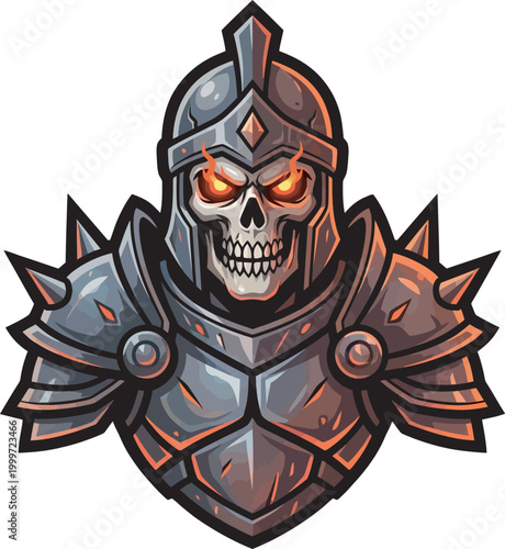 Undead Skeleton Knight Mascot Logo