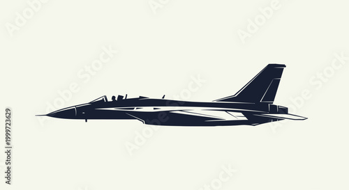 Silhouette of a modern fighter jet aircraft.