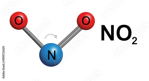 Nitrogen dioxide molecule chemical structure.