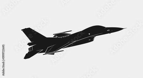 Silhouette of a modern fighter jet aircraft.