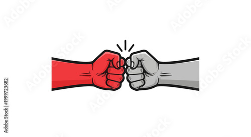 Fists touching in a symbolic gesture.