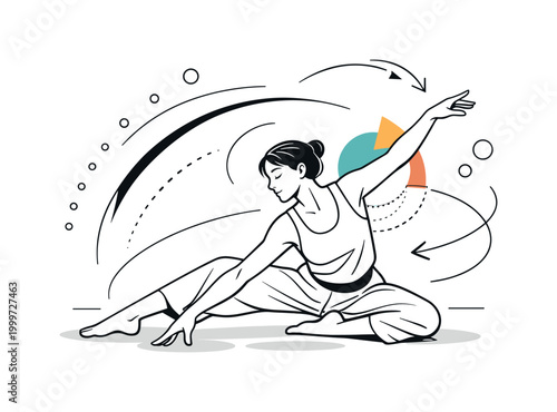 Modern dance performance. Solo dancer grounded and fluid, shifting weight with intention, calm intensity and