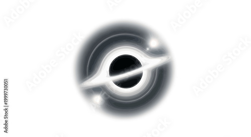 Stylized cosmic black hole with luminous accretion disk illustrating gravitational pull and abstract space phenomena