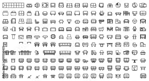 collection of architectural furniture drawings for floor plans interior design autocad plans