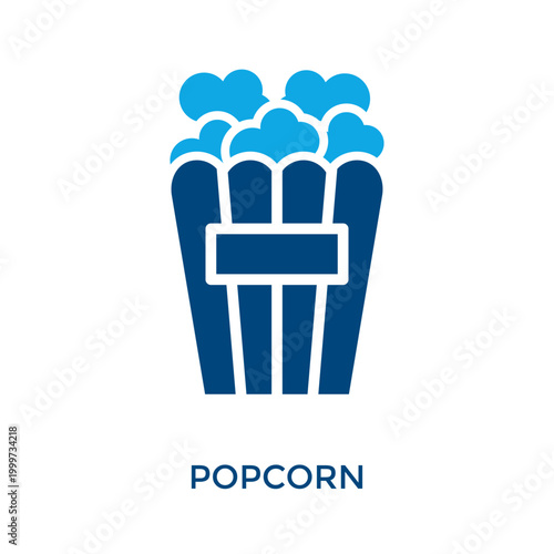 Popcorn Icon Dual Tone Style. Vector Illustration For Graphic Design