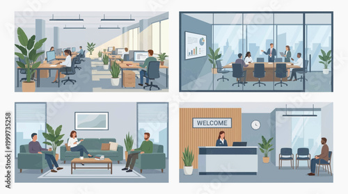 Office Scenes: Diverse Perspectives and Daily Activities