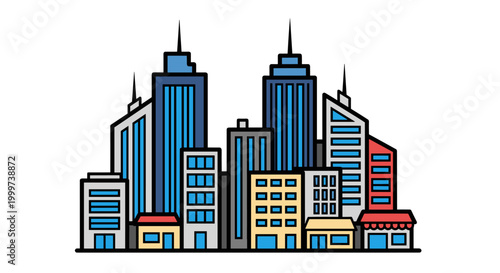 City Skyline with Modern Skyscrapers.