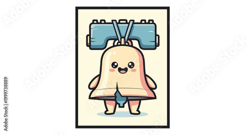 Cartoon character lifting dumbbell weight.