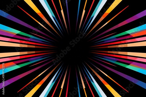 Colorful geometric lines radiating from center