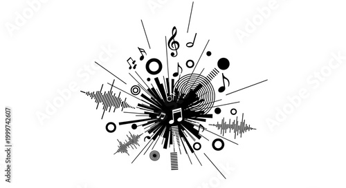 Fotografie Music Notes and Symbols Combined.