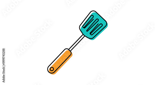 Illustrated kitchen spatula icon on white background vector design