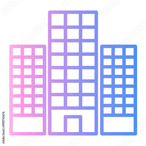 apartement Line Gradient Icon