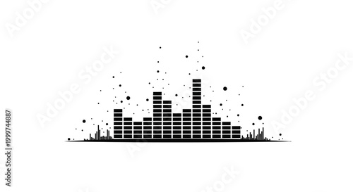 Sound wave music equalizer graphic.