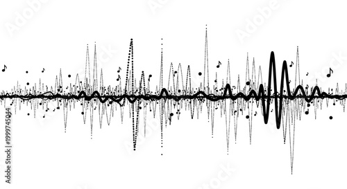Sound wave music audio signal.