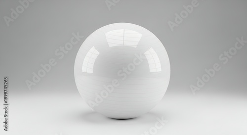 White Sphere on a White Background with Subtle Reflections.
