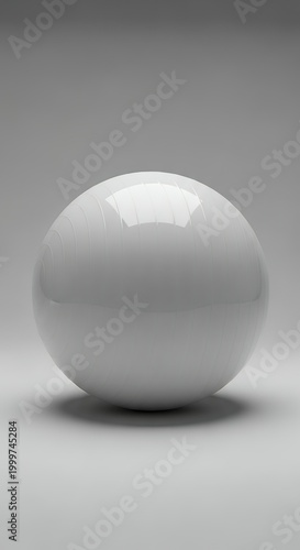 White Sphere on a White Background with Subtle Shadows.