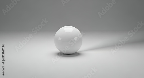 White Sphere on a White Background with Subtle Shadows.