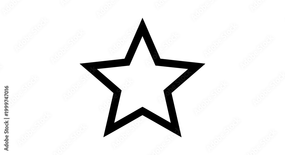 Fototapeta premium Clean, geometric star outline graphic for modern design projects, perfect as a favorite icon or a decorative element in digital interfaces and visual layouts