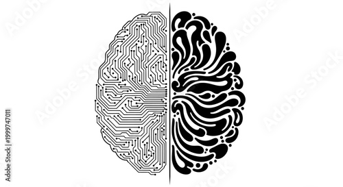 Split Brain: Technology vs. Nature, Circuit Board vs. Organic Design