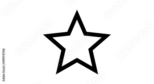 Clean, geometric star outline graphic for modern design projects, perfect as a favorite icon or a decorative element in digital interfaces and visual layouts
