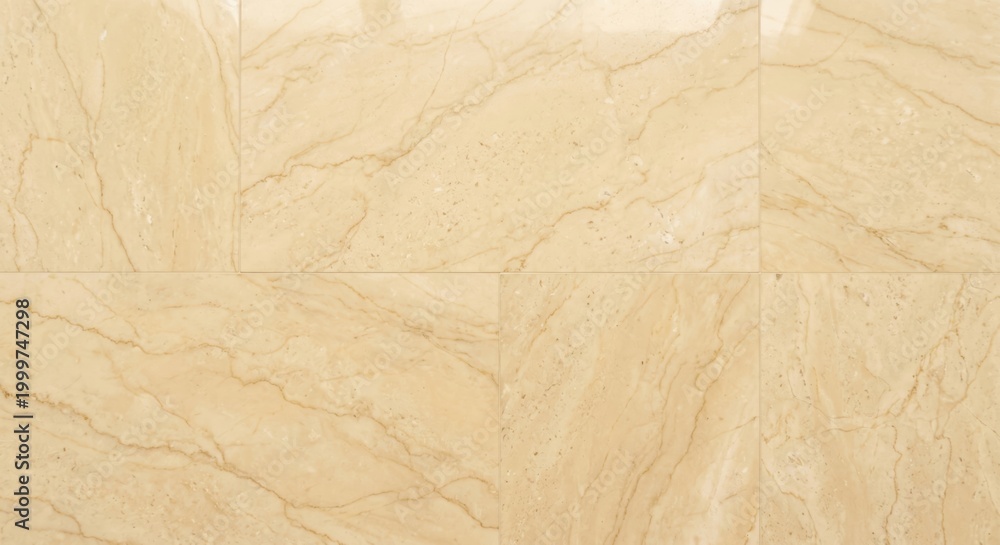 Obraz premium Polished beige marble floor tiles with natural veining patterns and smooth rectangular stone surface texture