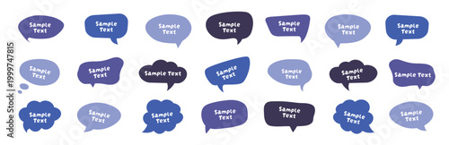 Colorful Speech Bubble Vector Set – Modern Chat Icons Collection for UI, Comics, and Design Use