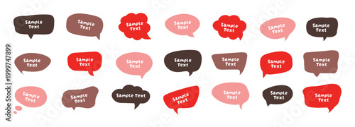 Colorful Speech Bubble Vector Set – Modern Chat Icons Collection for UI, Comics, and Design Use