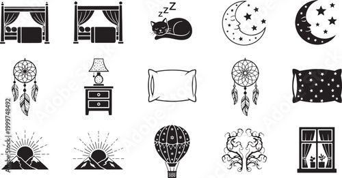 Collection of black and white depicting sleep and dreams