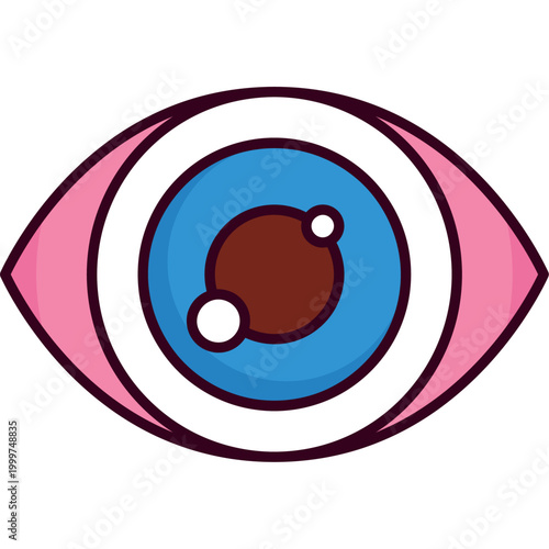Human Eye Vision Organ Flat Illustration