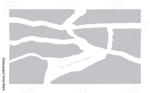 破れた紙のベクター・グラフィック素材（Grey）