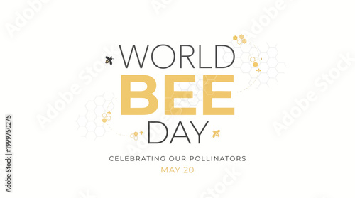 World Bee Day Illustration Celebrating Pollinators on May 20